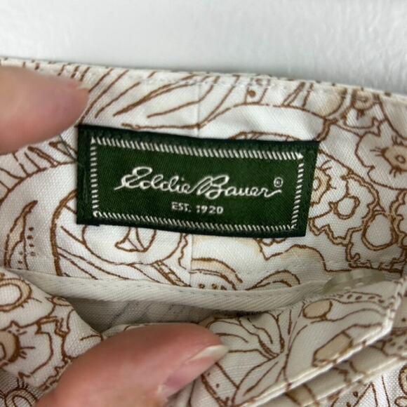 Eddie Bauer Women's 4 Cotton Linen Blend A Line Floral Y2K mini Skirt - Picture 3 of 6